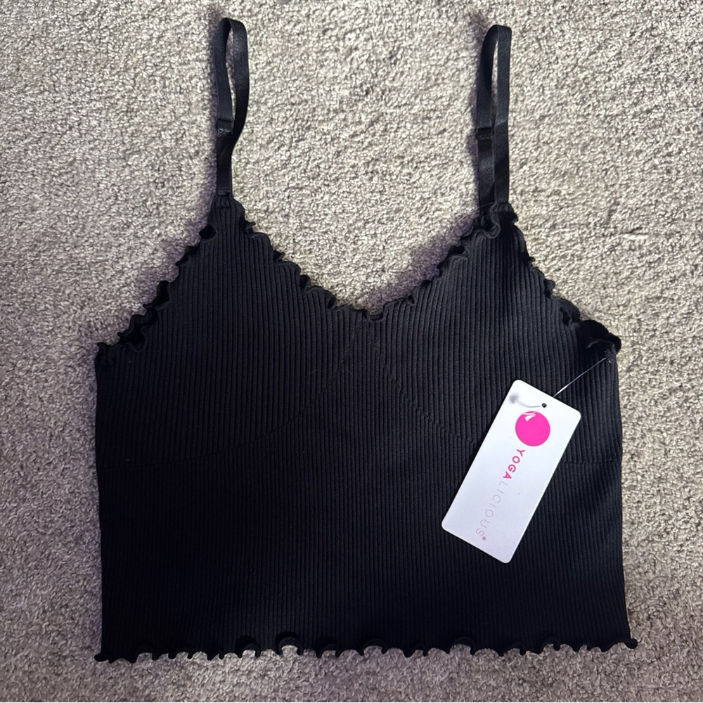Yogalicious Black Ribbed Top